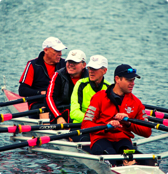 Calgary rowers training on the water